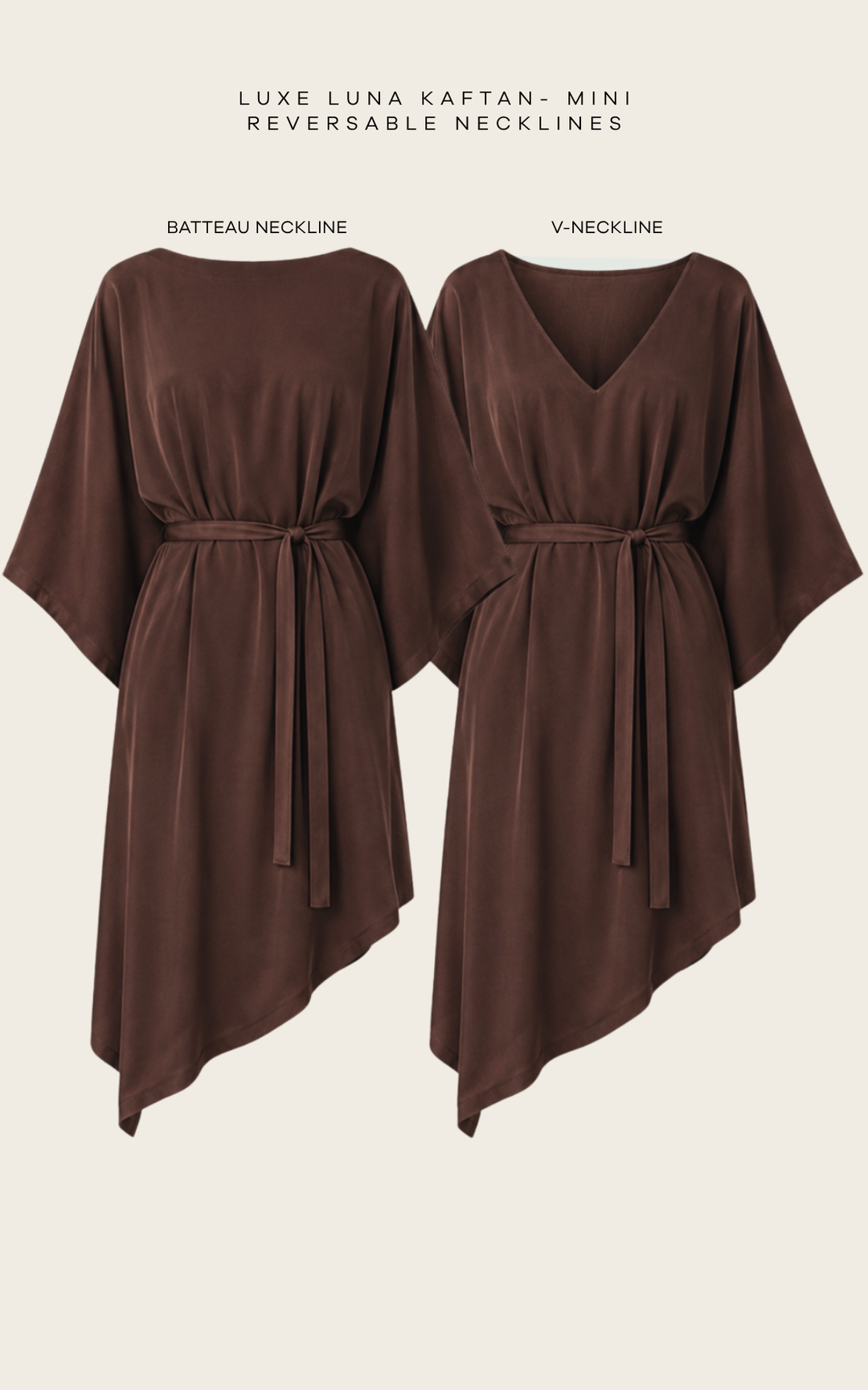 The Luxe Luna Mini Kaftan - Cacao Noir