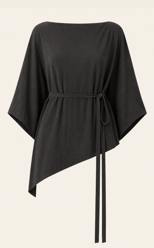 The Luxe Arc Blouse - Black