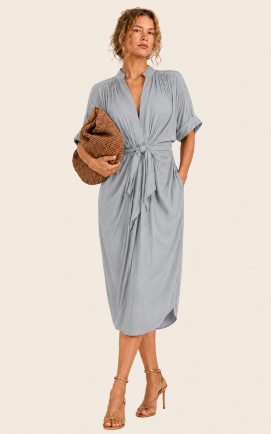 The Multiwear Shirt Dress - Moondust Grey, Midi