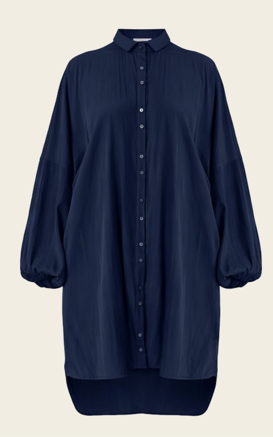 The Luxe Draper Shirt - Night Sea