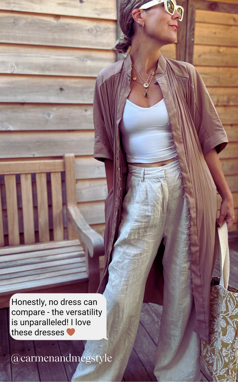 The Multiwear Shirt Dress - Chai Chameau, Midi