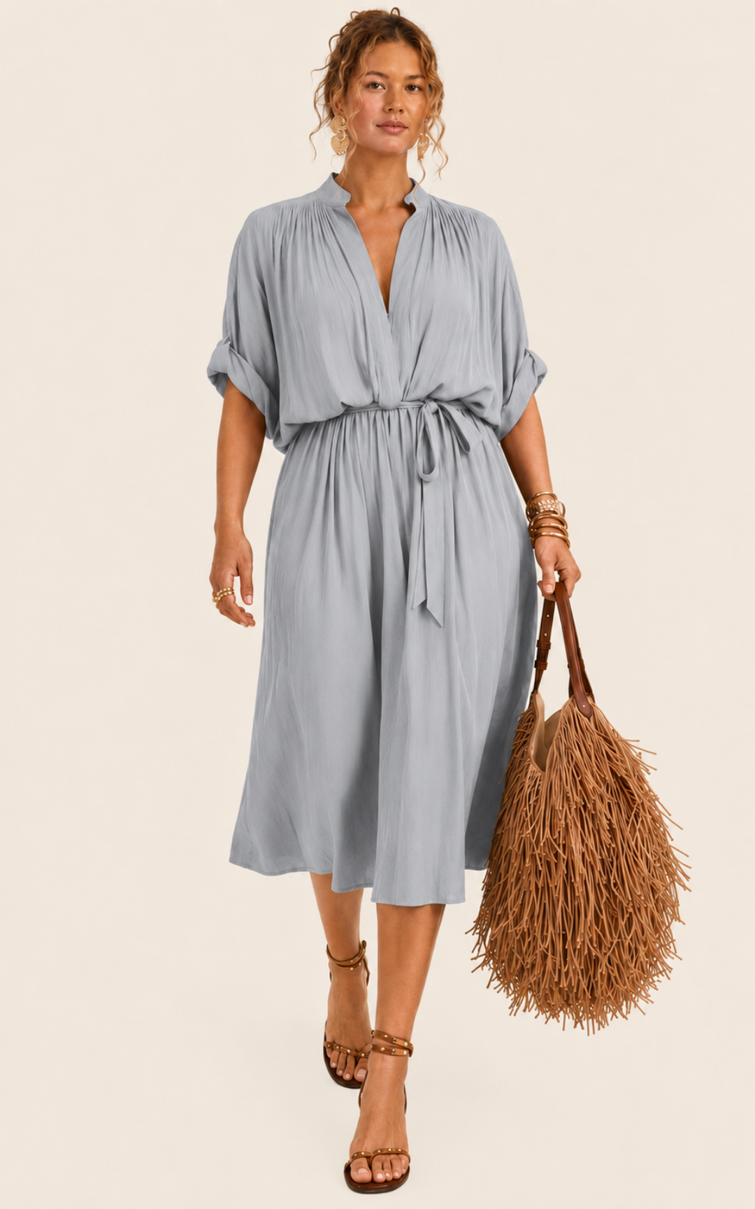 The Multiwear Shirt Dress - Moondust Grey, Midi