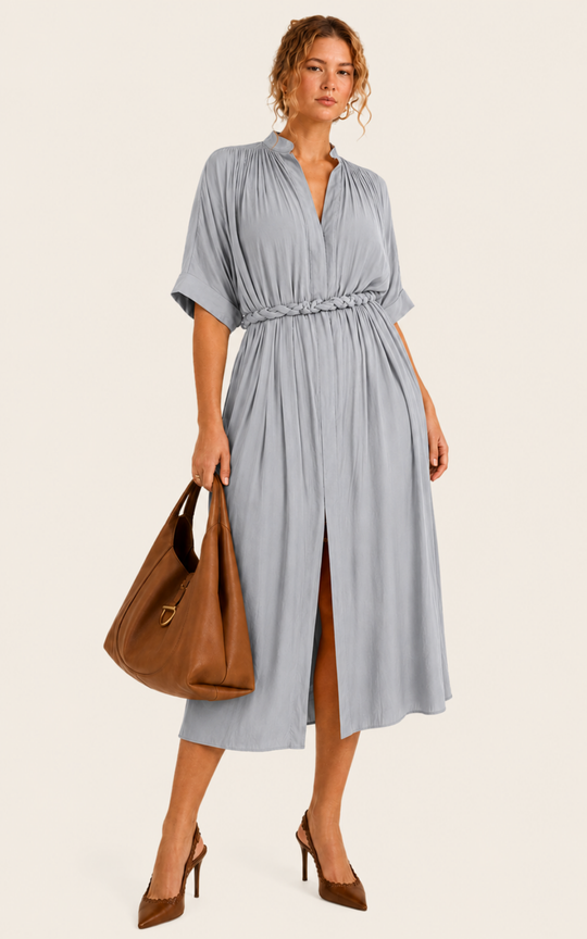 The Multiwear Shirt Dress - Moondust Grey, Midi
