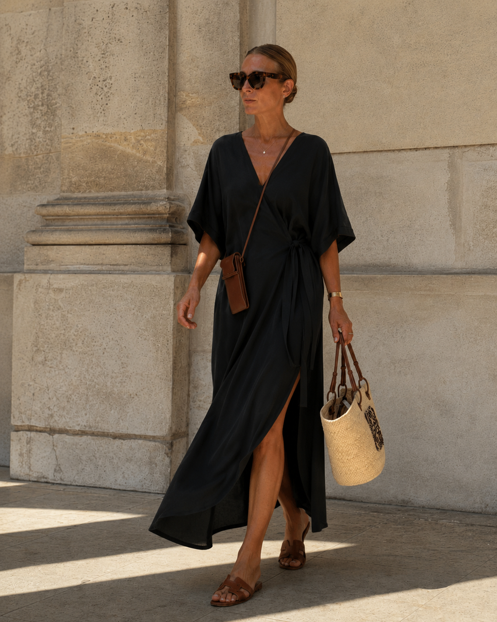 The Luxe Luna Maxi Kaftan - Black
