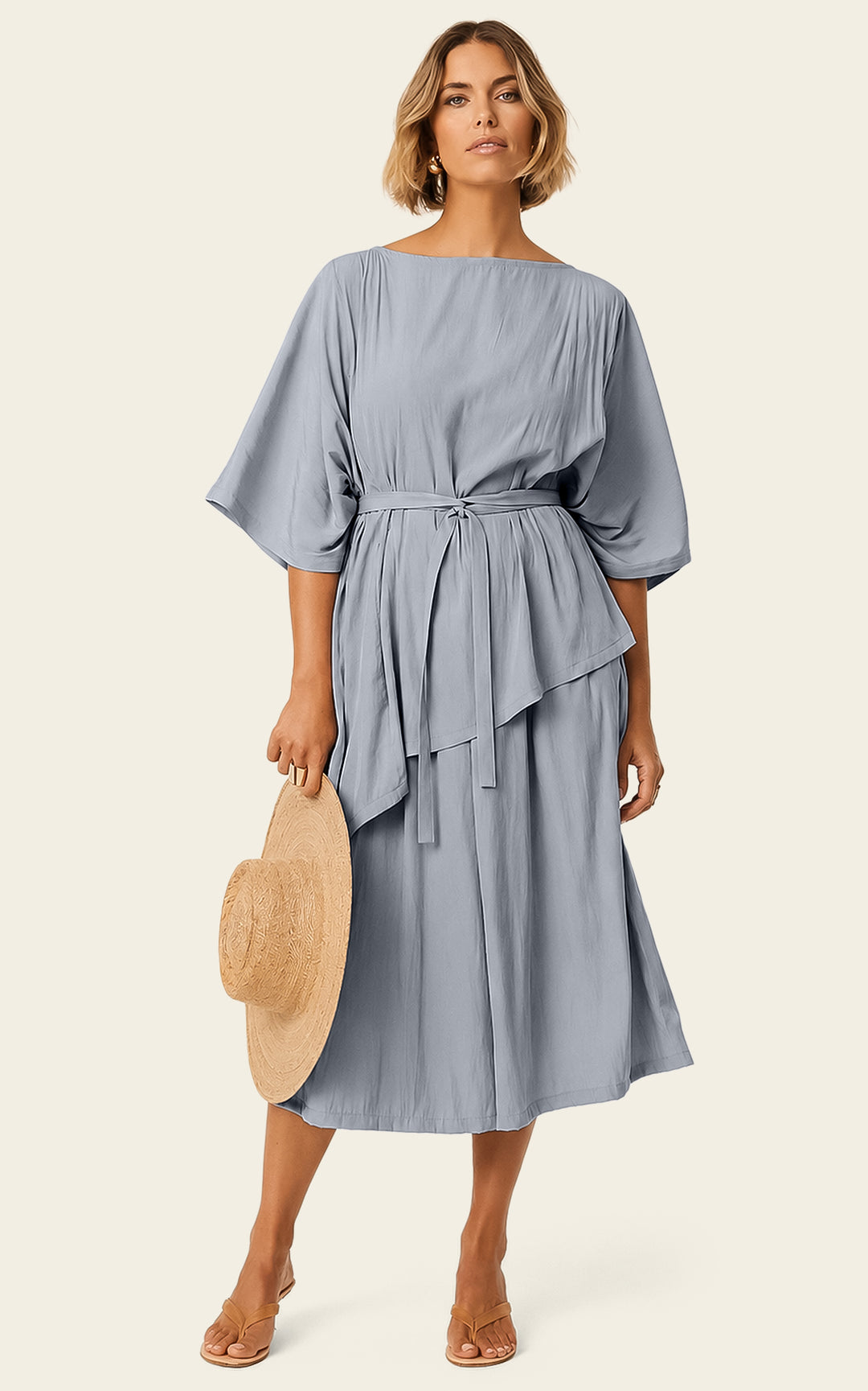 The Luxe Arc Blouse - Bleu de Lune
