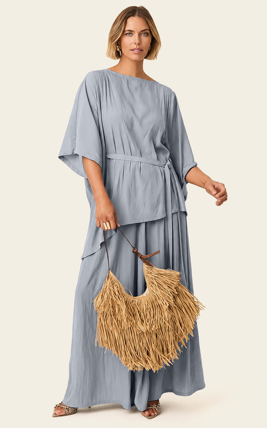 The Luxe Arc Blouse - Bleu de Lune