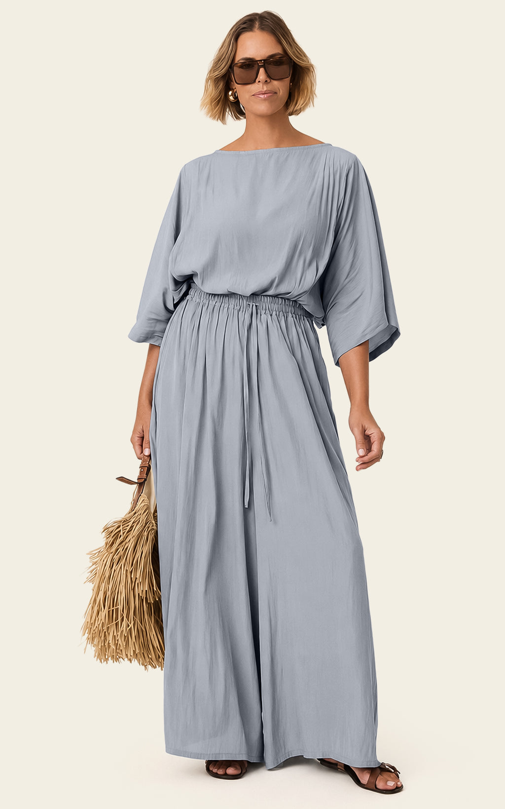 The Luxe Arc Blouse - Bleu de Lune
