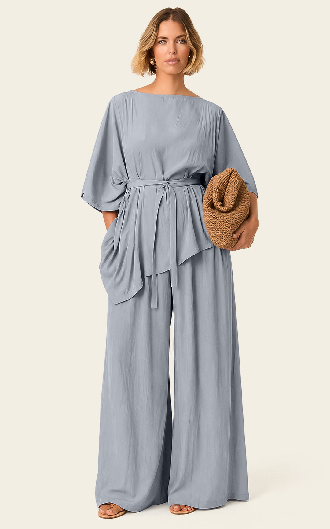 The Luxe Arc Blouse - Bleu de Lune