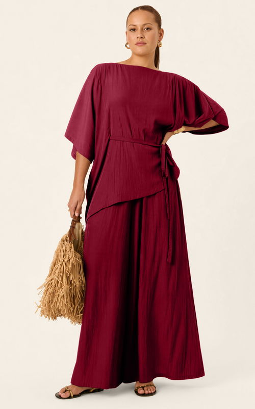 The Luxe Arc Blouse - Blackberry