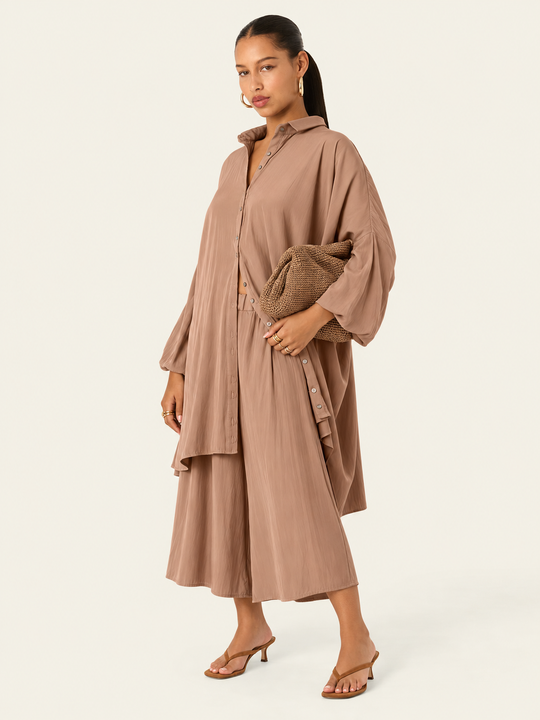 The Luxe Culotte Short - Chai Chameau