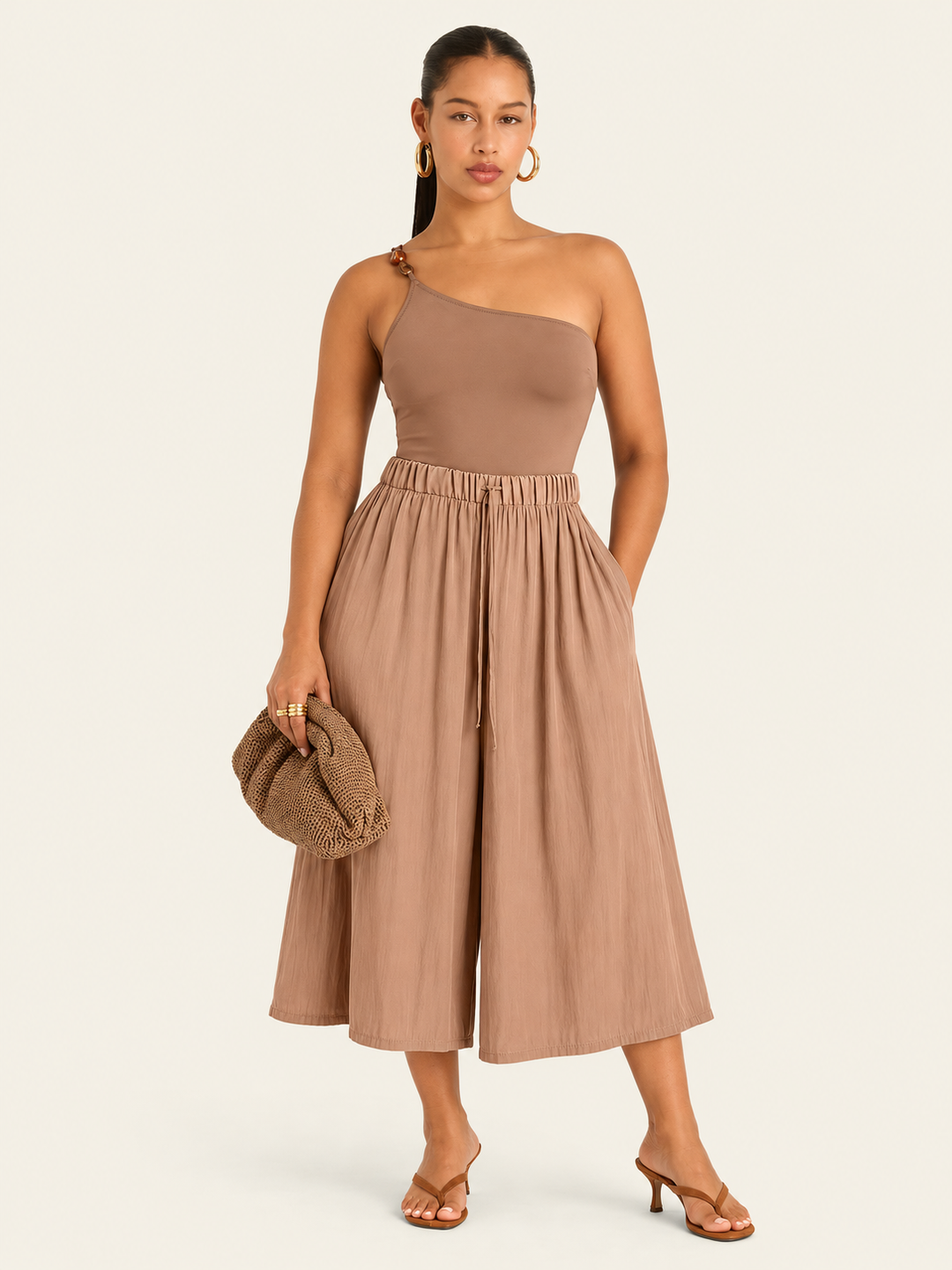 The Luxe Culotte Short - Chai Chameau
