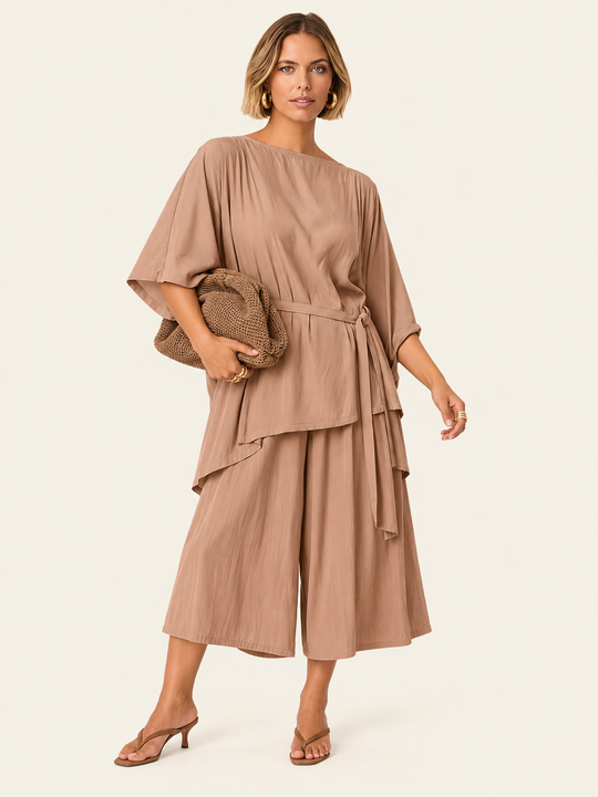 The Luxe Culotte Short - Chai Chameau