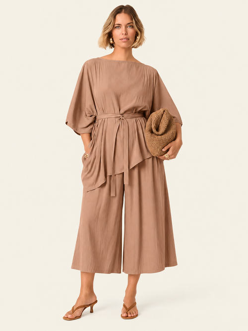 The Luxe Culotte Short - Chai Chameau