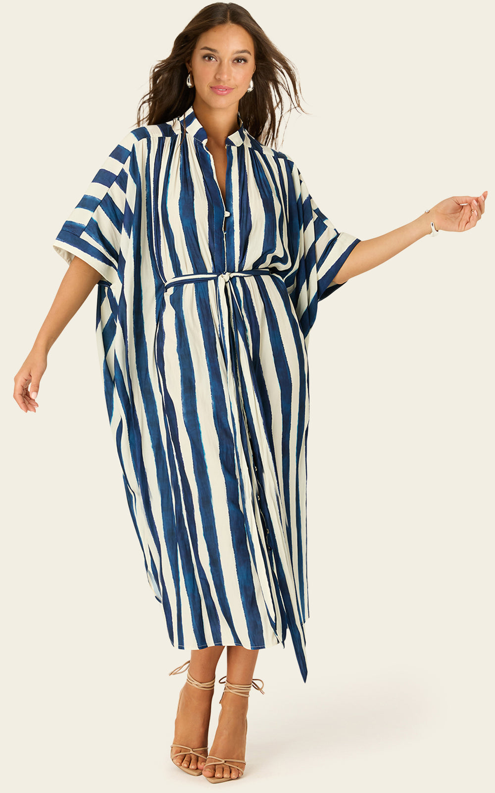 The Multiwear Shirt Dress - Shibori Stripe, Grande