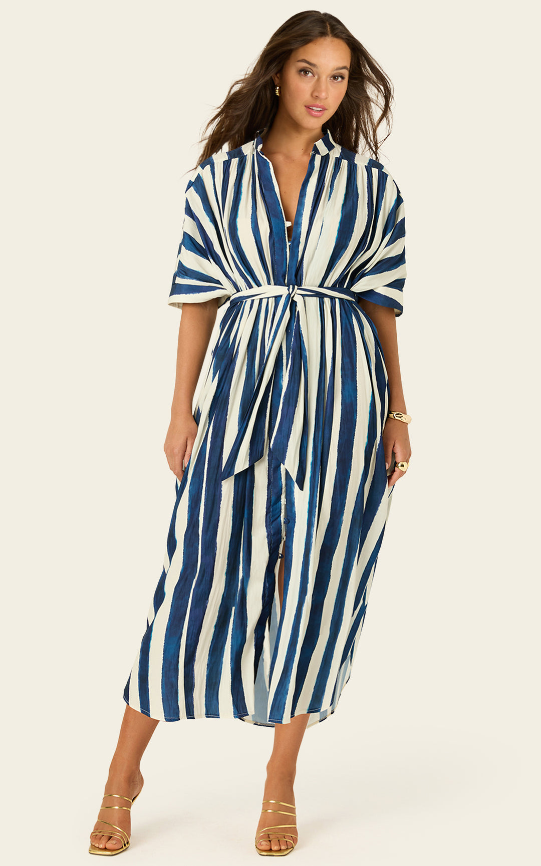 The Multiwear Shirt Dress - Shibori Stripe, Grande