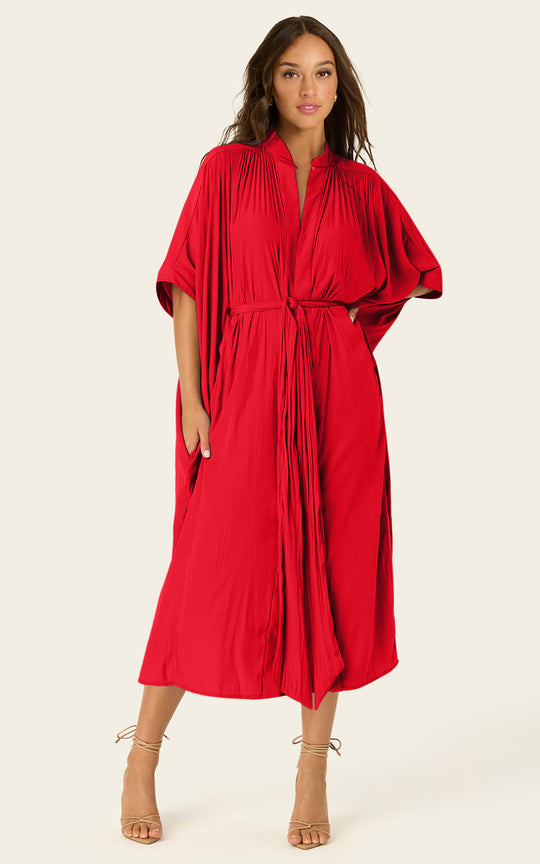 The Multiwear Shirt Dress - Rouge Délice, Grande