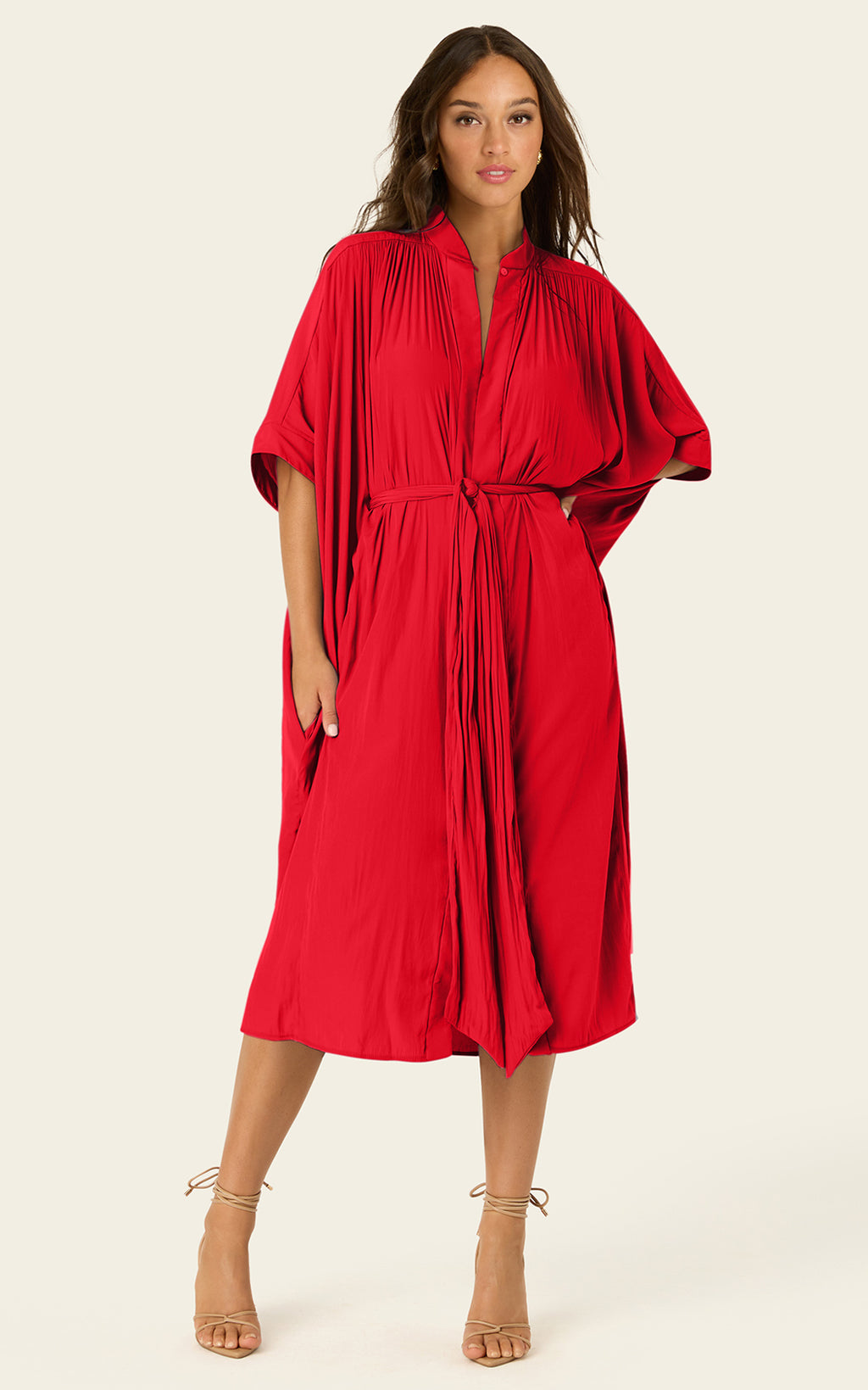 The Multiwear Shirt Dress - Rouge Délice, Petite