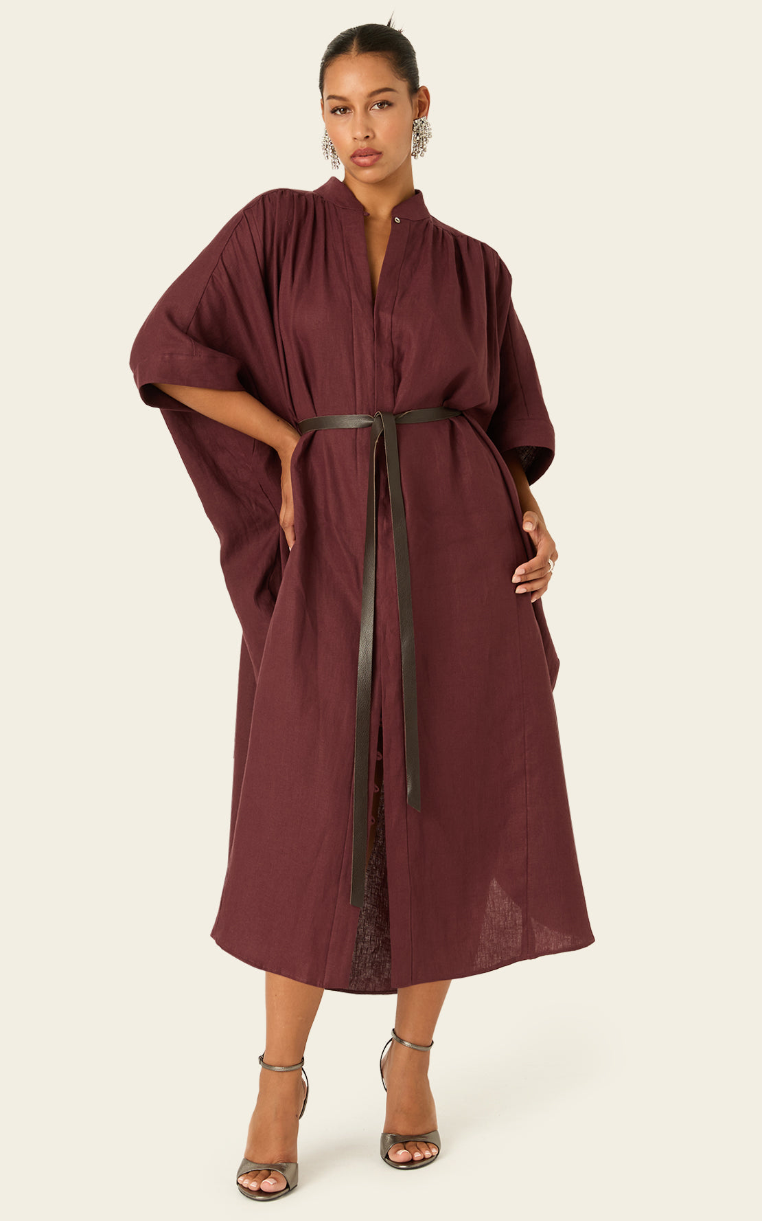 The Multiwear Shirt Dress Port Cacao Linen Grande