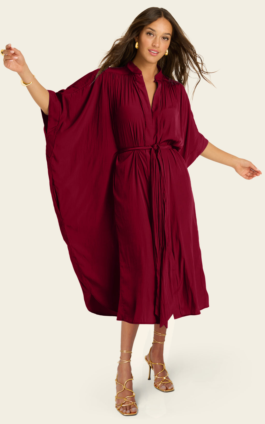 The Multiwear Shirt Dress - Blackberry, Midi