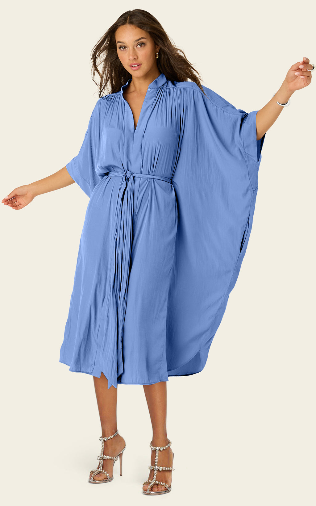 The Multiwear Shirt Dress - Cornflower, Midi