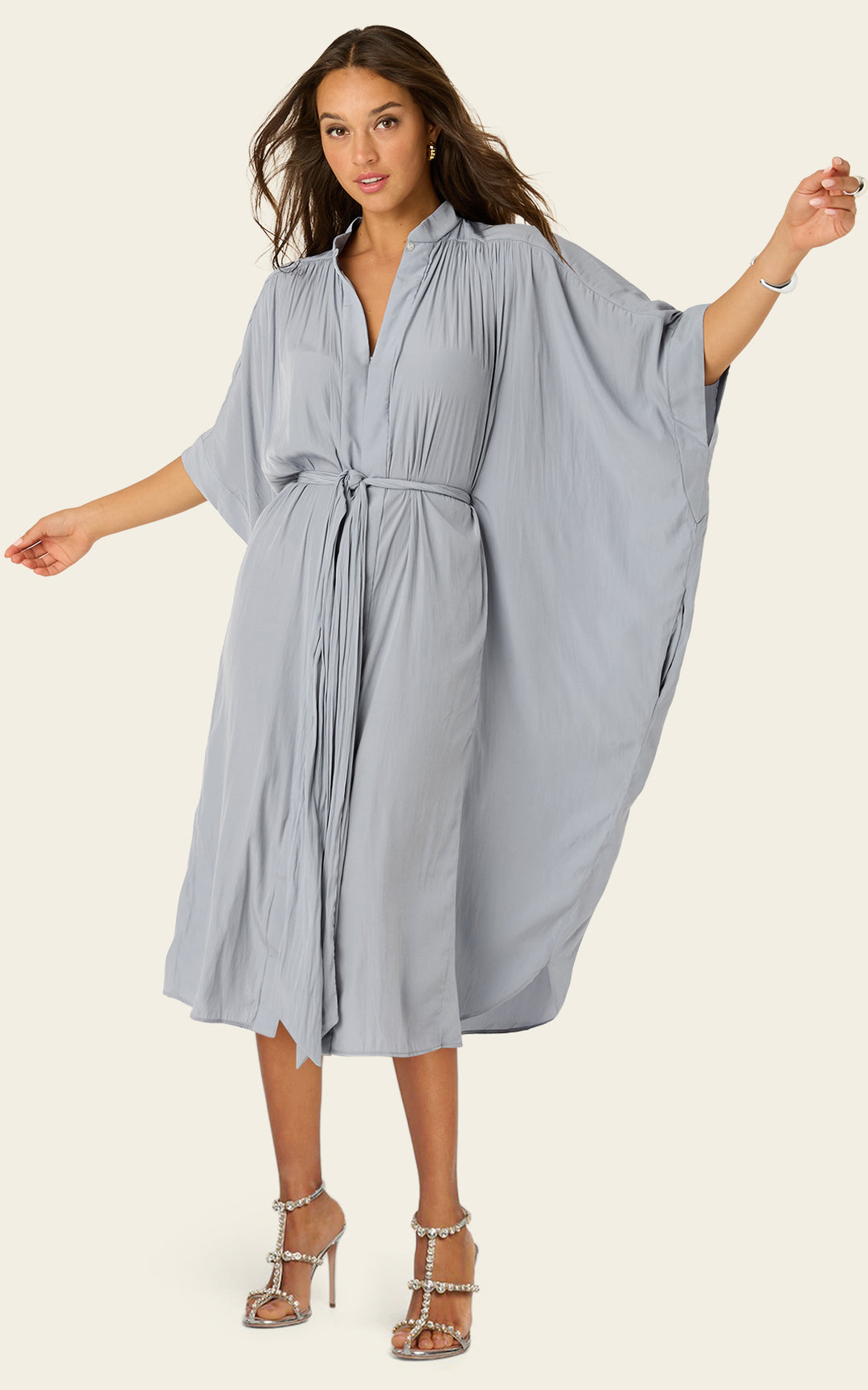 The Multiwear Shirt Dress - Moondust Grey, Midi