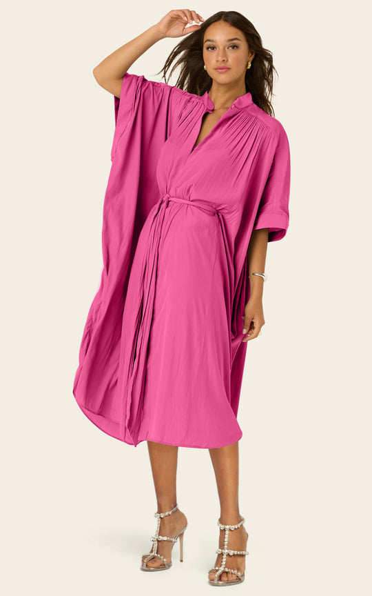 The Multiwear Shirt Dress - Peony Parfait, Petite