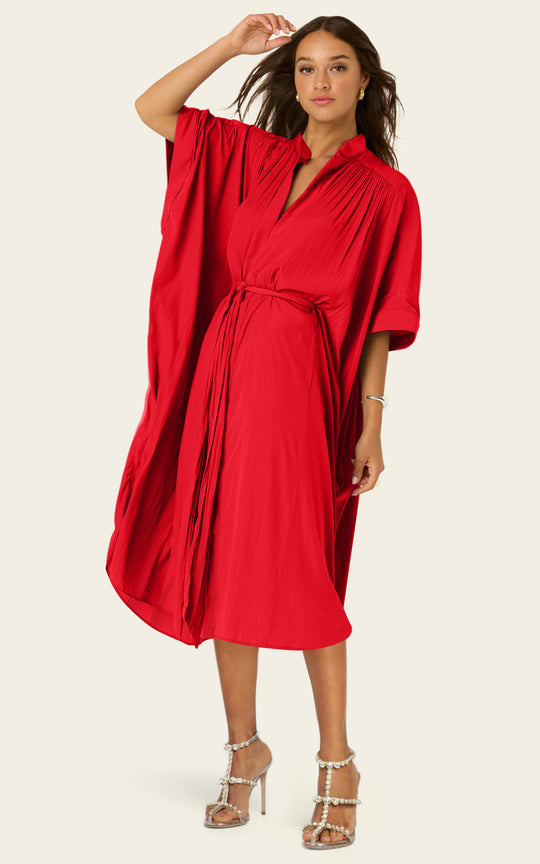 The Multiwear Shirt Dress - Rouge Délice, Petite