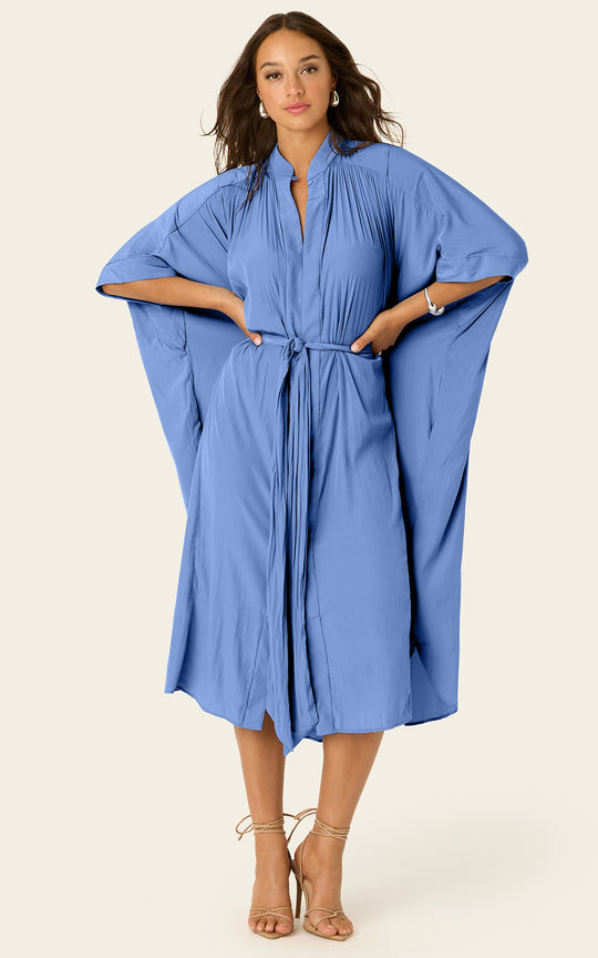 The Multiwear Shirt Dress - Cornflower, Midi