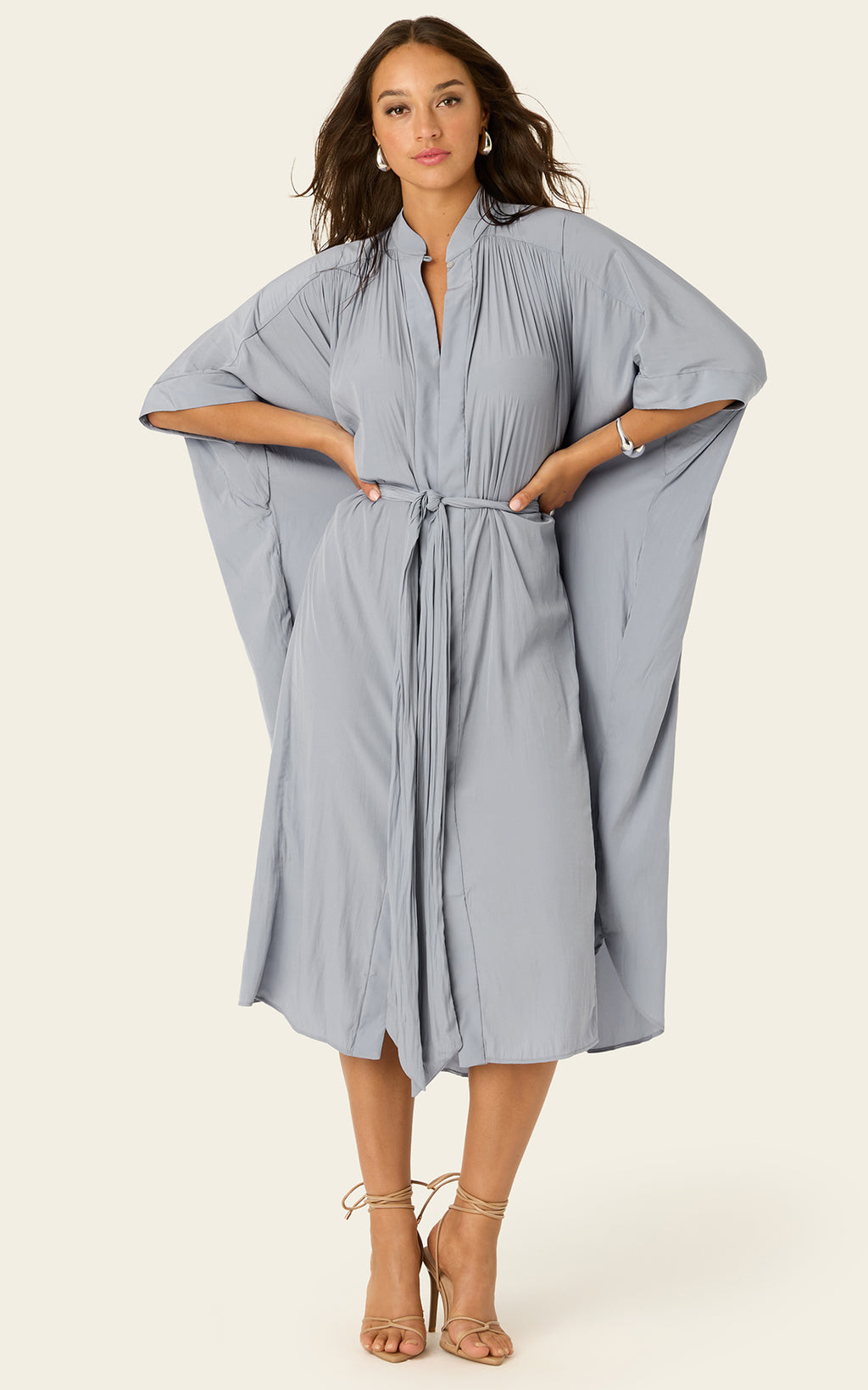 The Multiwear Shirt Dress - Moondust Grey, Midi