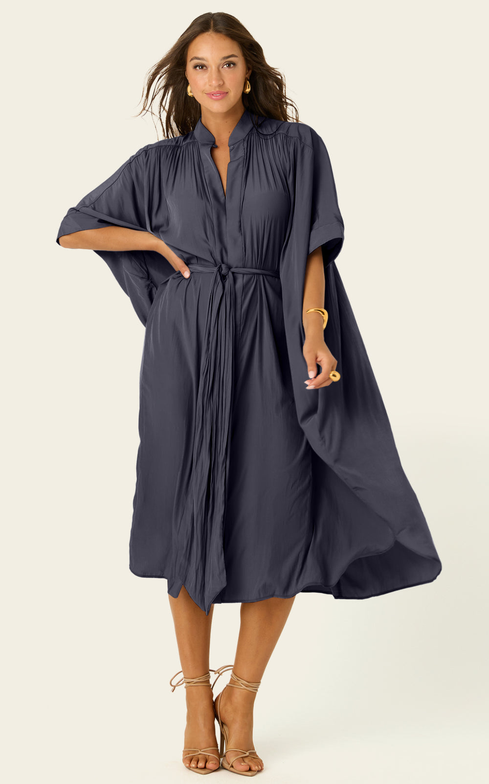 The Multiwear Shirt Dress - Skyfall Grey, Midi
