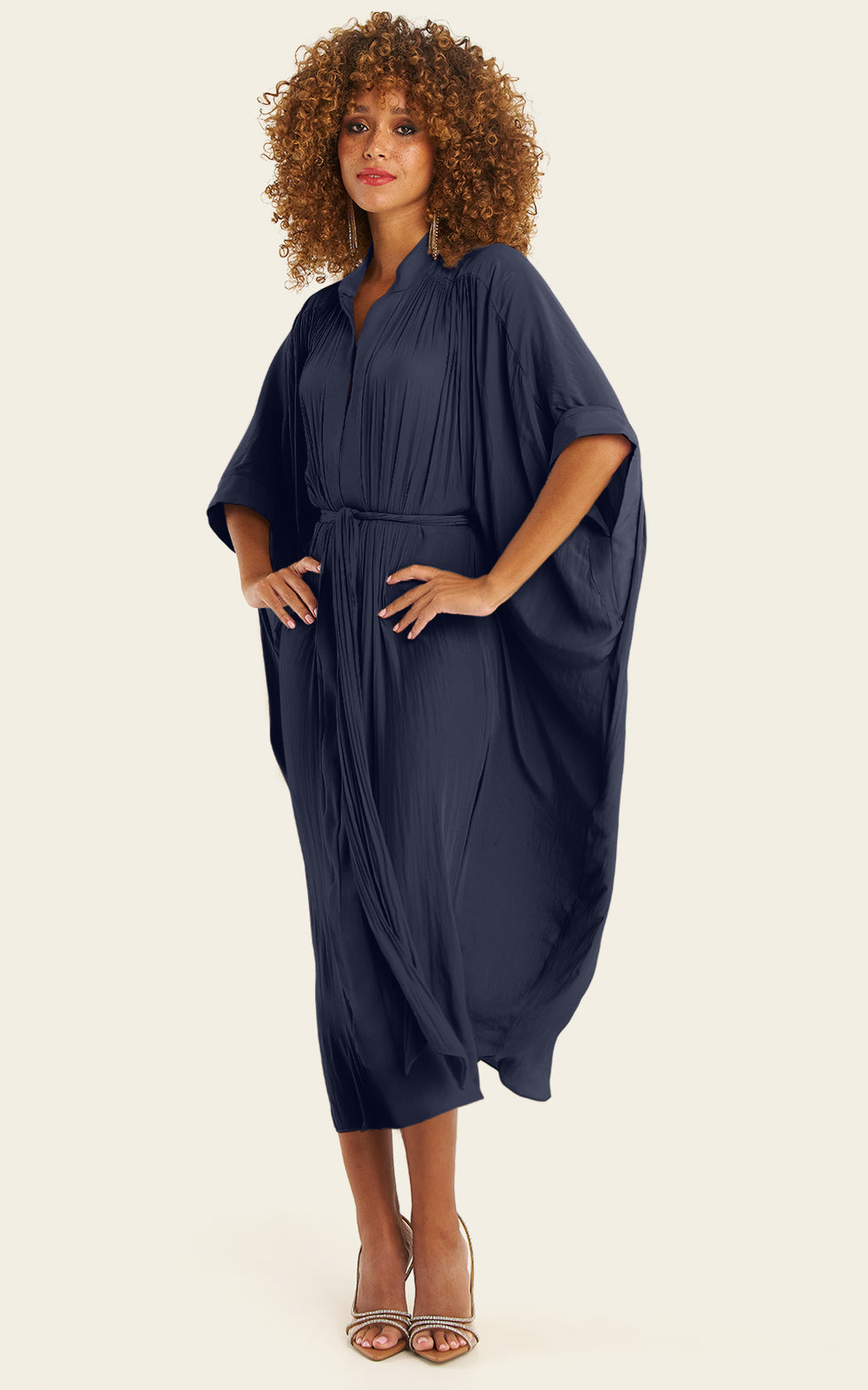 The Multiwear Shirt Dress - Night Sea, Midi