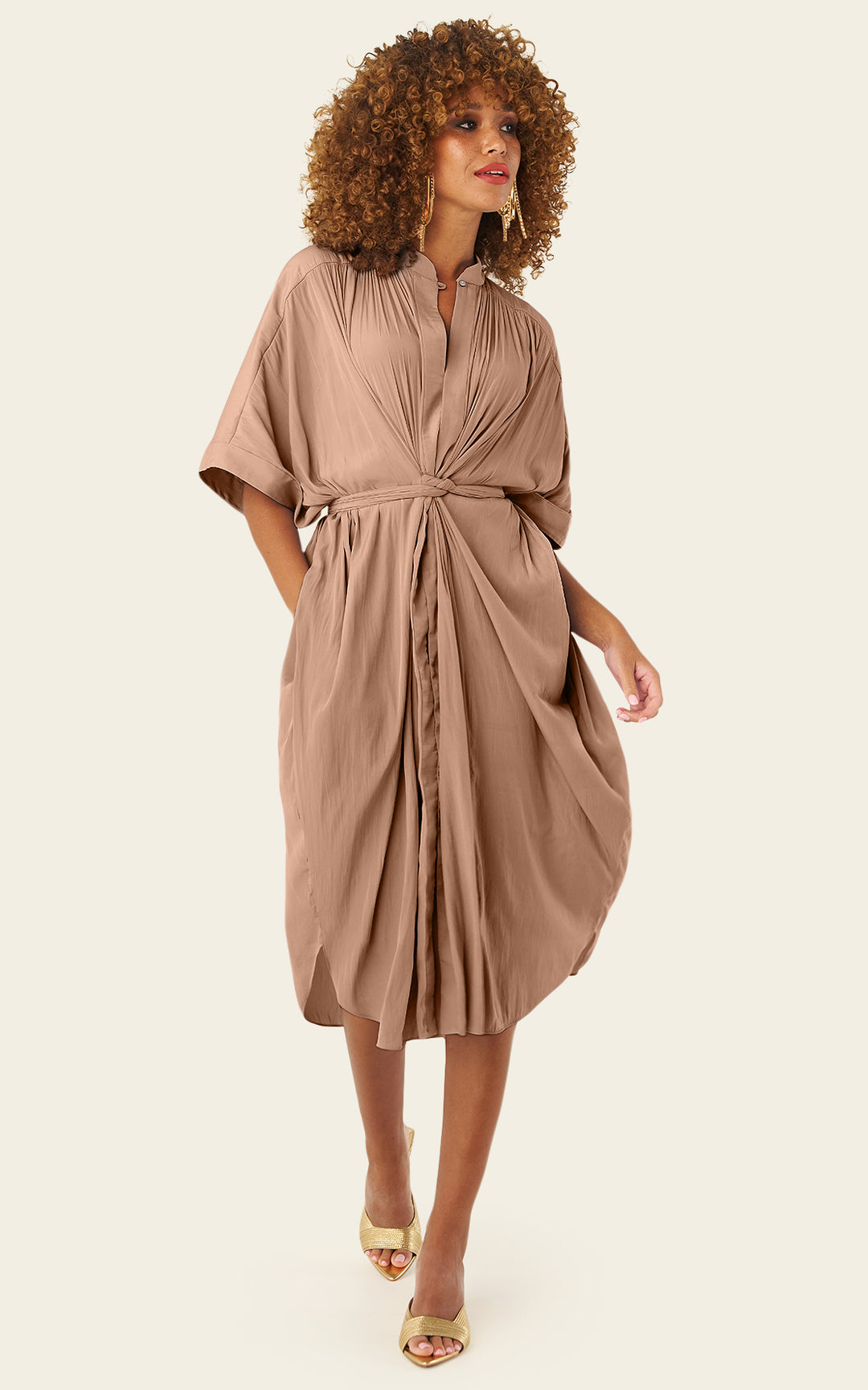 The Multiwear Shirt Dress - Chai Chameau, Petite