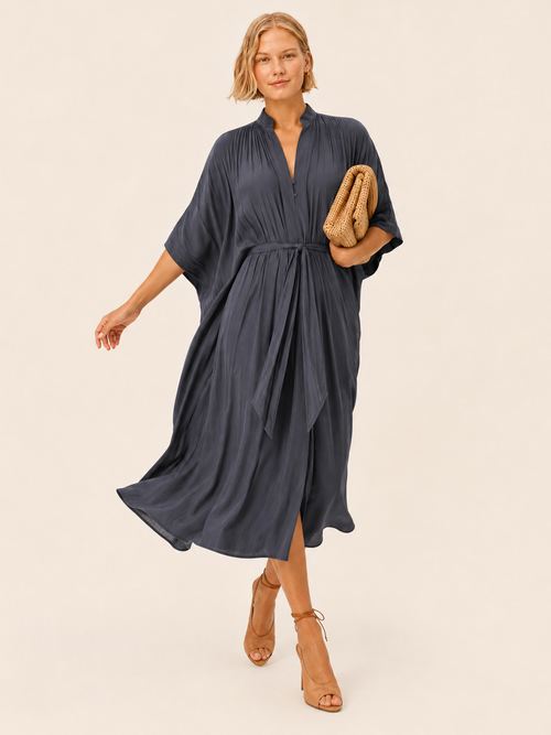 The Multiwear Shirt Dress - Skyfall Grey, Midi