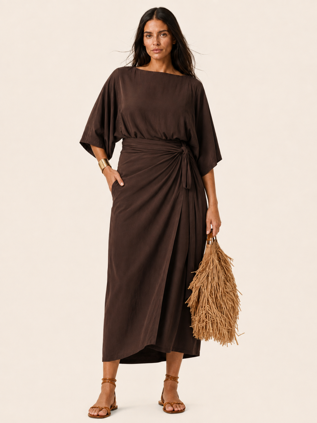 The Luxe Halo Skirt - Cacao Noir