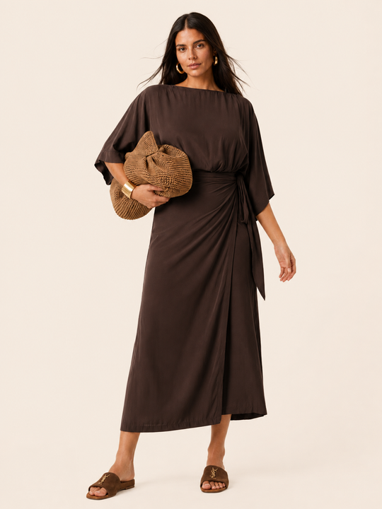 The Luxe Halo Skirt - Cacao Noir