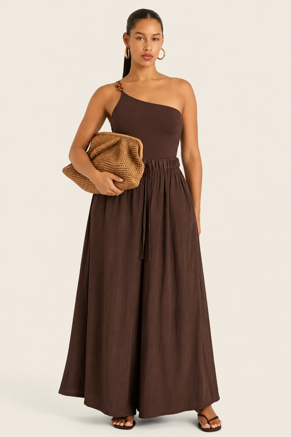 The Luxe Palazzo Pant - Cacao Noir