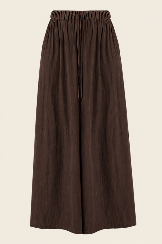 The Luxe Palazzo Pant - Cacao Noir