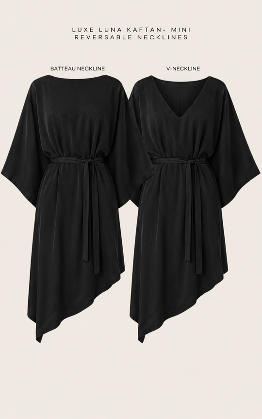 The Luxe Luna Mini Kaftan - Black