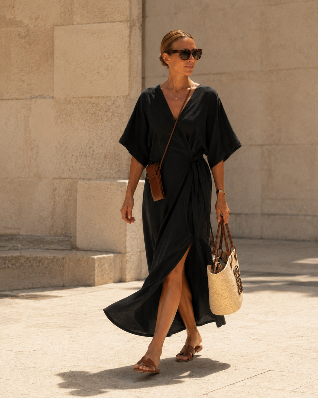 The Luxe Luna Maxi Kaftan - Black