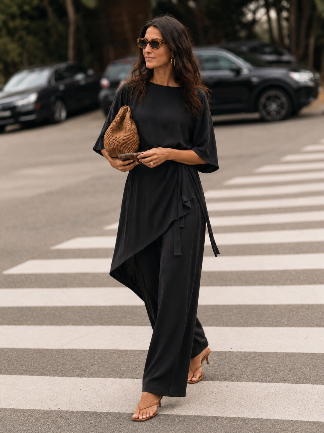 The Luxe Luna Mini Kaftan - Black