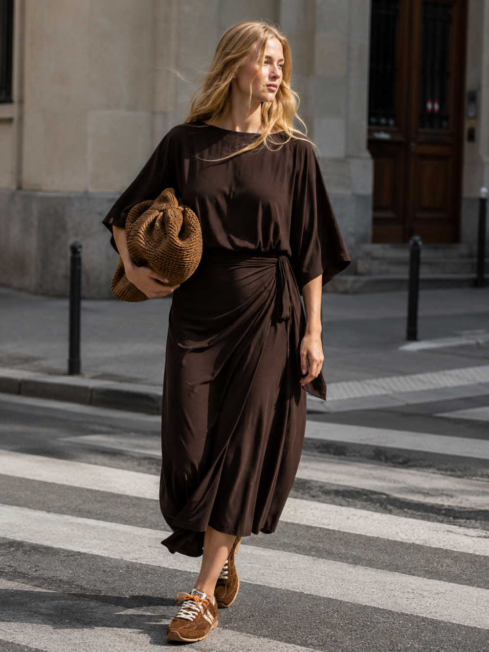 The Luxe Halo Skirt - Cacao Noir