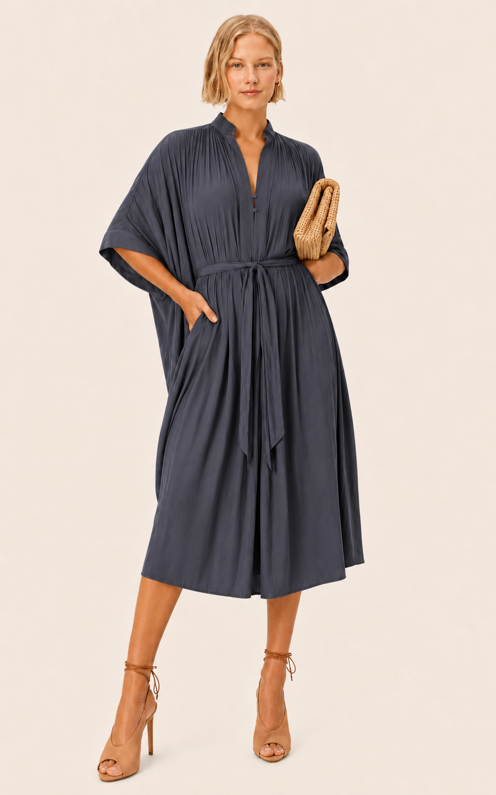 The Multiwear Shirt Dress - Skyfall Grey, Midi
