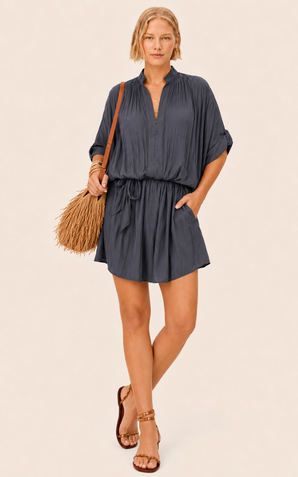 The Multiwear Shirt Dress - Skyfall Grey, Midi