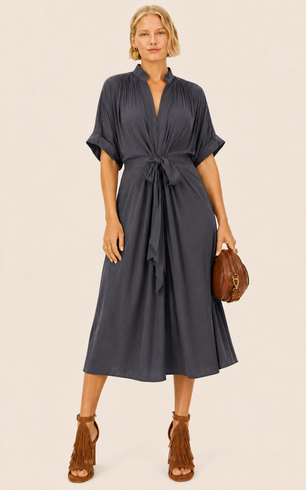 The Multiwear Shirt Dress - Skyfall Grey, Midi