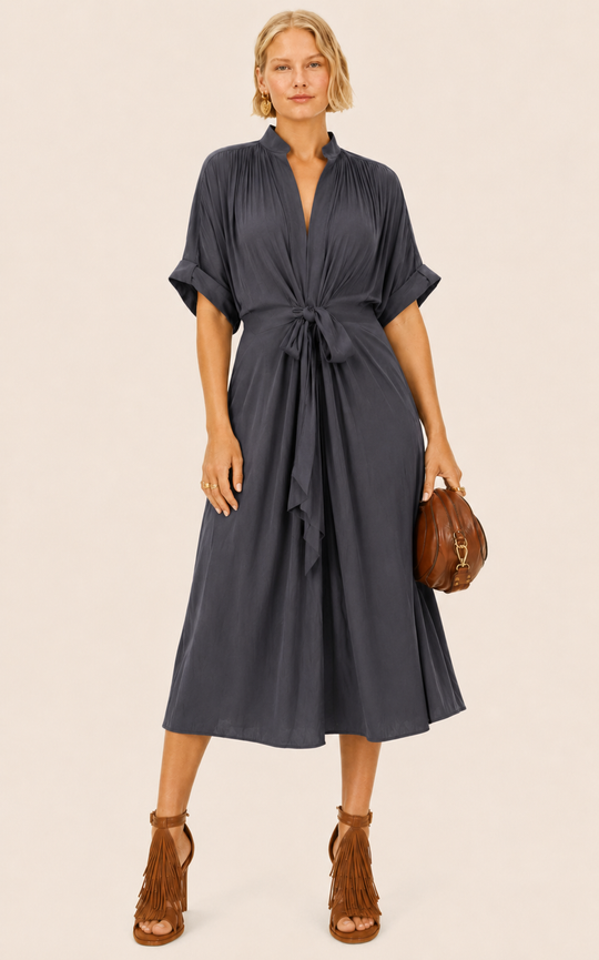The Multiwear Shirt Dress - Skyfall Grey, Midi