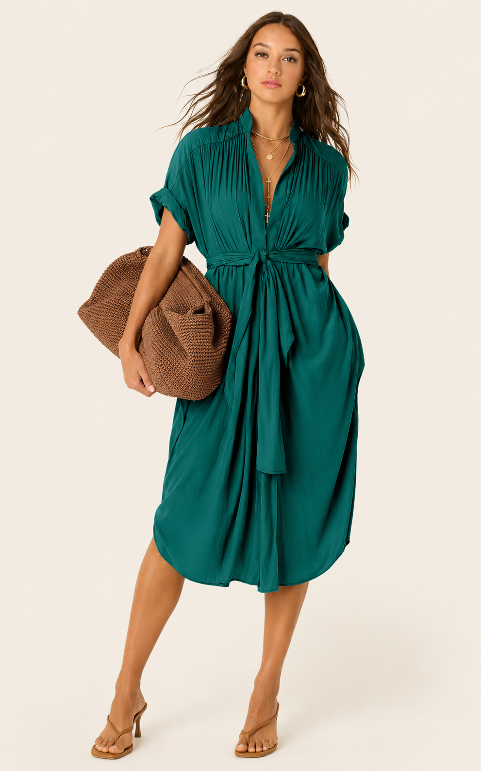 The Multiwear Shirt Dress - Juniper, Midi