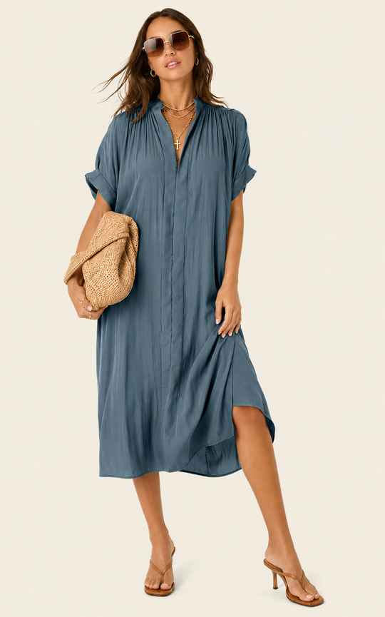 The Multiwear Shirt Dress - Deep Seafoam, Petite