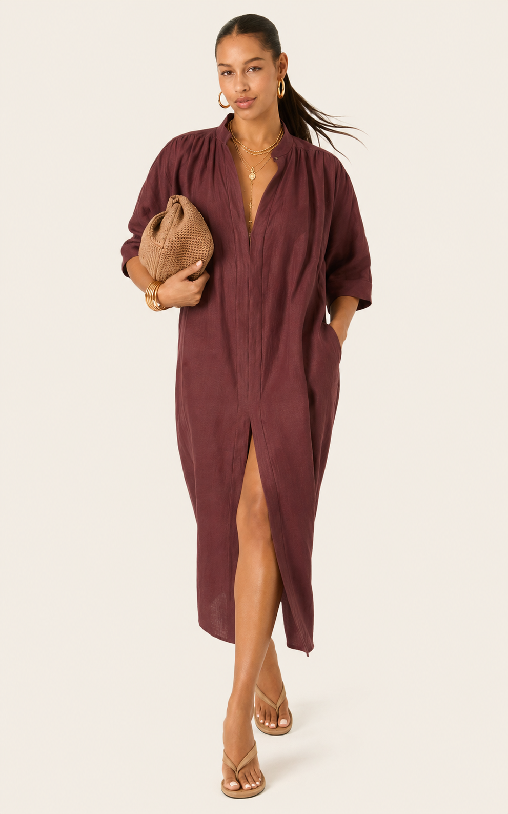 The Multiwear Shirt Dress - Port Cacao Linen Grande