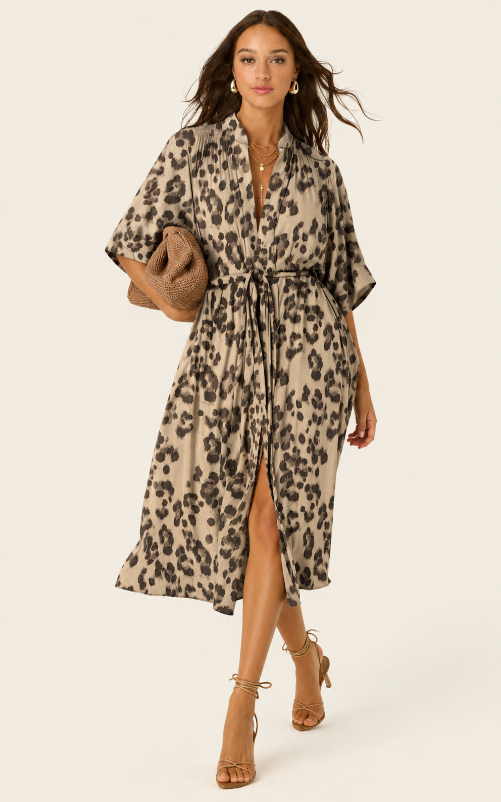 The Multiwear Shirt Dress - Snow Leopard, Petite
