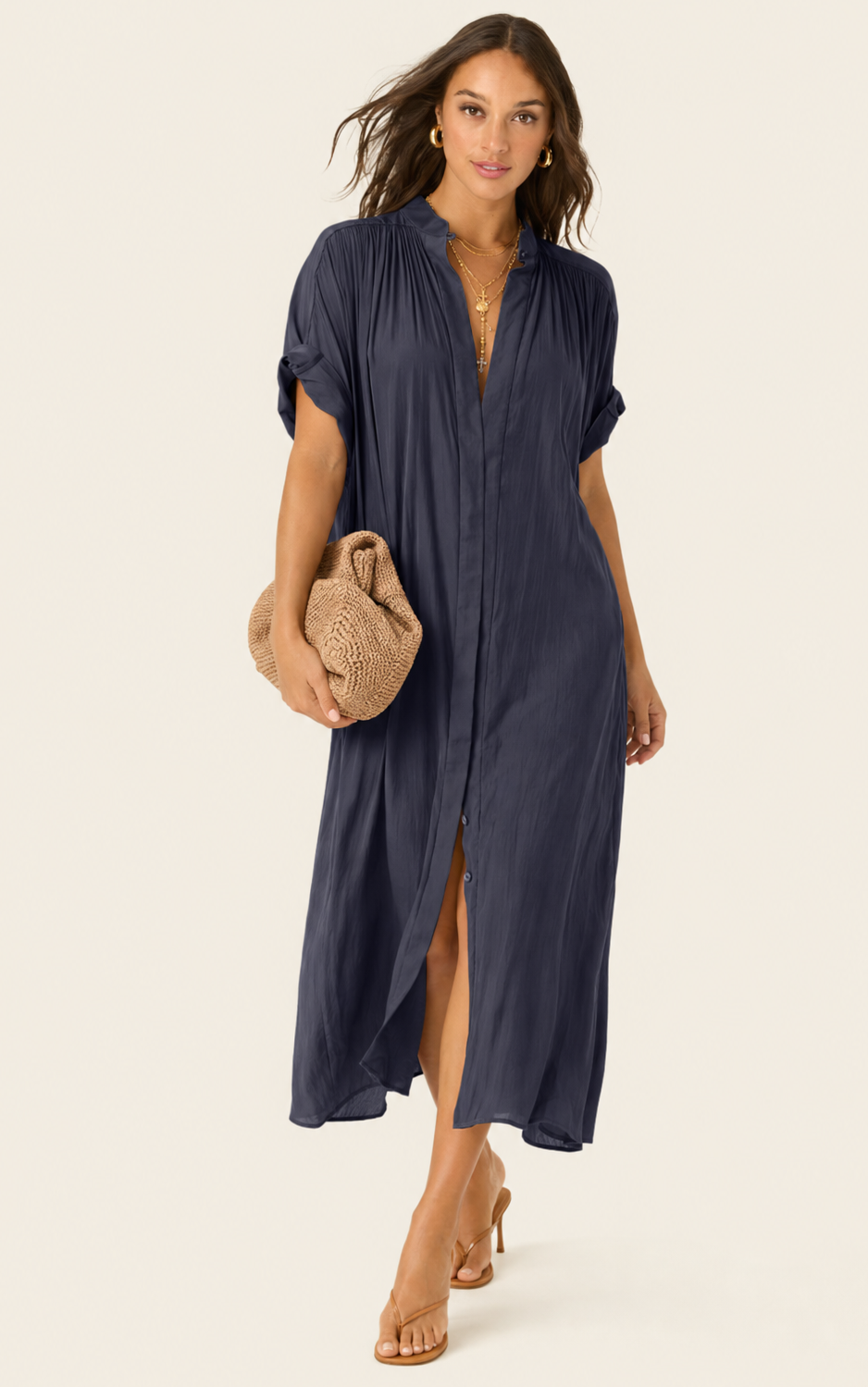 The Multiwear Shirt Dress - Skyfall Grey, Grande
